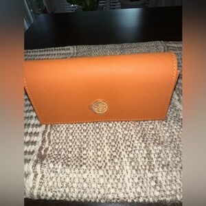 Tory Burch Orange Faux Leather Sunglasses Case